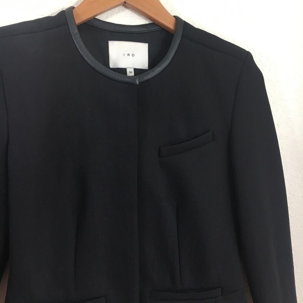 IRO Clyde black leather peplum blazer - Picture 4 of 11